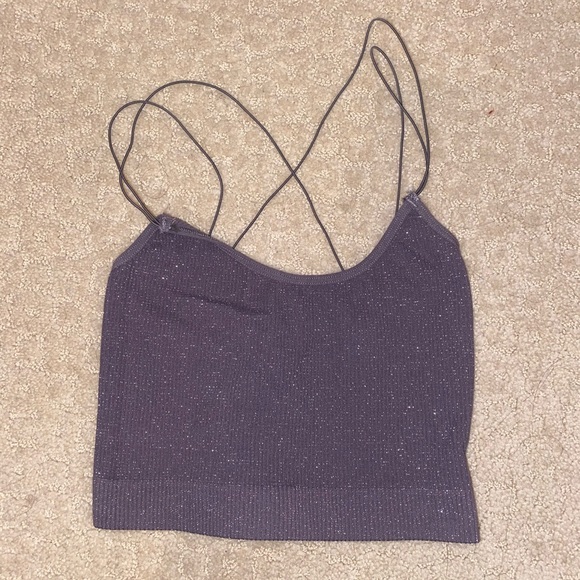 Out from under purple sparkly crop top - Picture 3 of 5